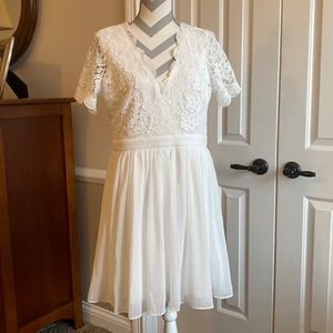 White Dress by Lulu's. LIKE NEW. WORN ONCE!